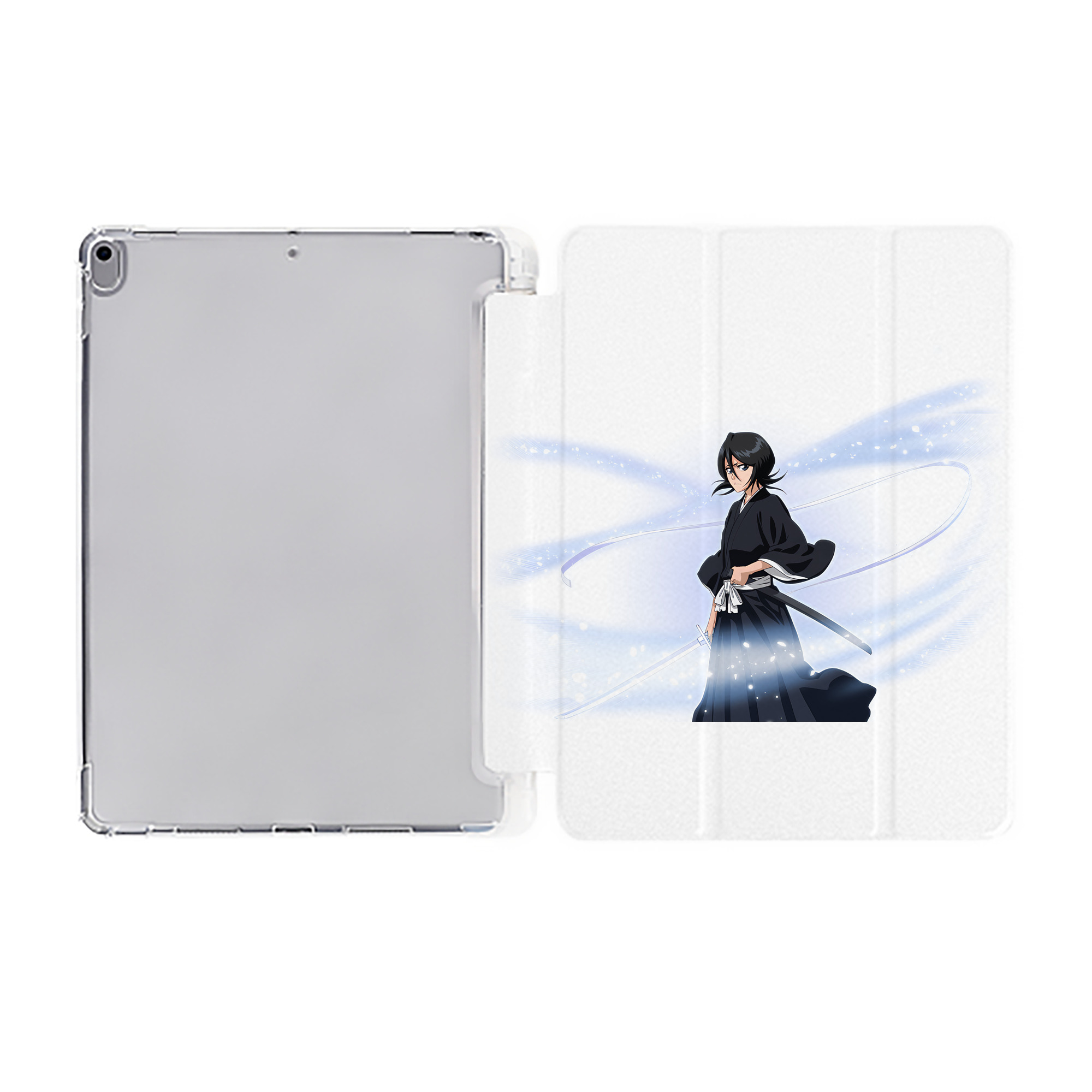 （画像用） ブリーチ 朽木ルキア BLEACH Kuchiki Rukia IPad ケース ペン収納付き 三つ折りスタンド PUレザー×シリコン 対応機種9.5/10.5/10.9インチ